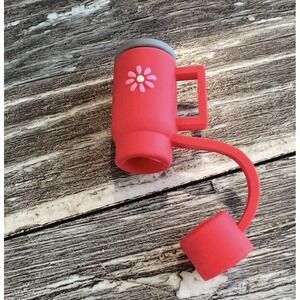 Myomi Stanley Cup 1 Straw Cap Cover Silicone Protector Red Topper Piece New